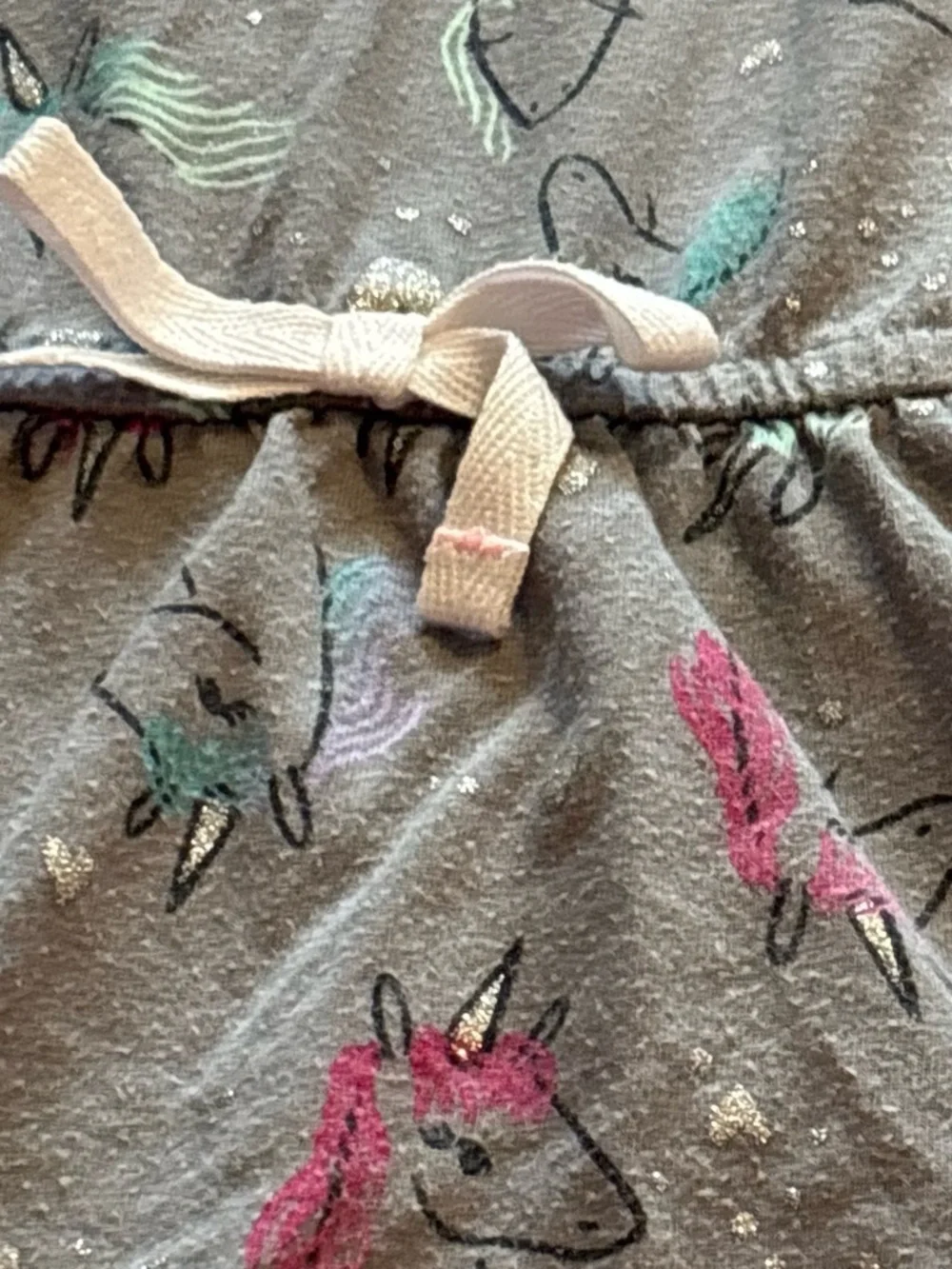 Cat & Jack Gray Unicorn Print Casual Dress with Pastel Accents